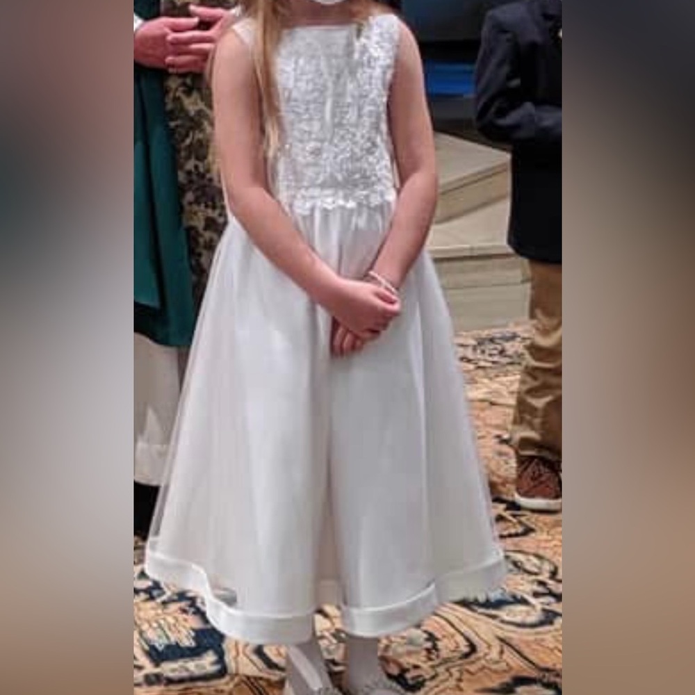 Stunning white communion dress with Bow